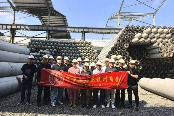 印尼杭州商会核心团队莅临IKB管桩厂考察指导，印尼浙江岩土以匠心铸就品质标杆