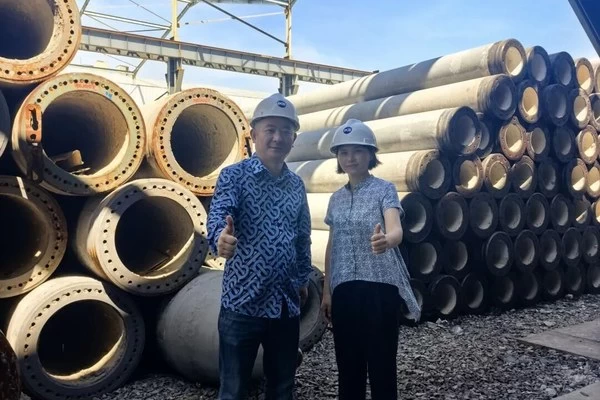 热烈欢迎印尼浙江总商会会长胡晓洁一行莅临IKB预制管桩指导工作！